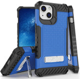 Rugged Hybrid Anti-Shock Case Cover with Metal Kickstand and Strap for iPhone 13