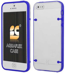 BLUE CLEAR AQUAFLEX HARD CASE SOFT TPU COVER SKIN FOR iPHONE 5 5s SE (2016)