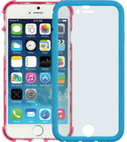 BLUE PINK WRAP CASE COVER BUILT-IN LCD SCREEN GUARD PROTECTOR FOR iPHONE 6  4.7"