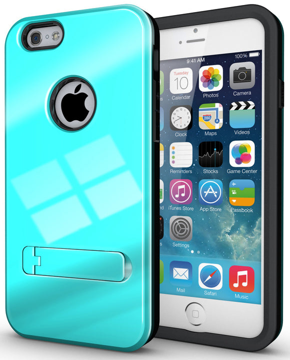 SKY BLUE SLIM TOUGH SHIELD GLOSSY ARMOR HYBRID CASE COVER SKIN FOR iPHONE 6 4.7