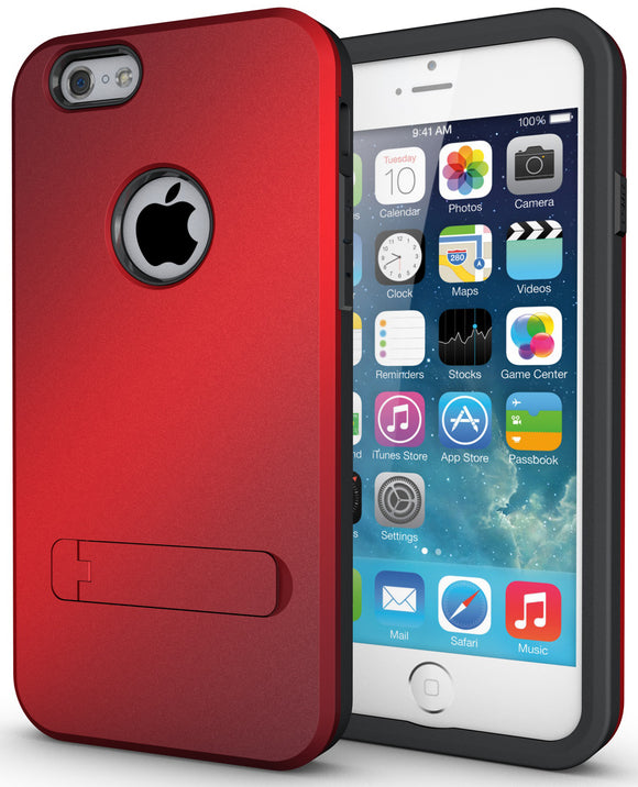 RED SLIM TOUGH SHIELD MATTE ARMOR HYBRID CASE COVER SKIN FOR iPHONE 6 4.7