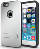 SILVER SLIM TOUGH SHIELD MATTE ARMOR HYBRID CASE COVER SKIN FOR iPHONE 6 (4.7")