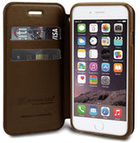 BROWN INFOLIO WRIST STRAP LANYARD WALLET CREDIT CARD ID CASE FOR iPHONE 6 PLUS