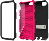 PINK TRI-SHIELD SOFT SKIN HARD CASE STAND SCREEN PROTECTOR FOR iPHONE 6 PLUS
