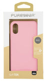 PureGear Baby Pink SOFT-TEK Case Cover + Tempered Glass for iPhone X/Xs/10/10s