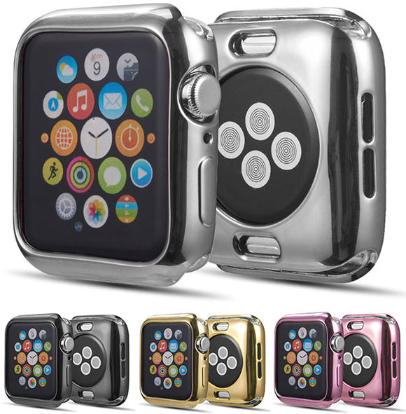 Metallic Electroplated Finish Case Flexible Cover for Apple Watch Series 4, 40mm