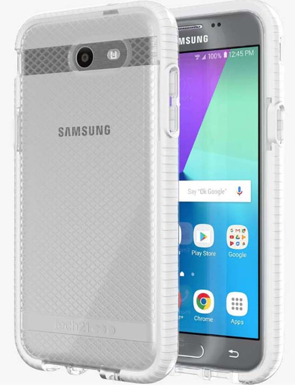 Tech21 White Clear EVO Check Case TPU Cover for Samsung Galaxy J3 Prime (2017)