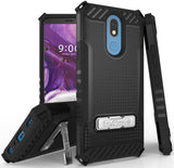 Tri-Shield Rugged Case Cover Kickstand Lanyard Strap for LG K40, Solo, K12 Plus
