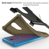 Tri-Shield Rugged Case Cover with Kickstand Lanyard Strap for LG Harmony 3