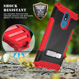 Tri-Shield Rugged Case Cover with Kickstand Lanyard Strap for LG Harmony 3