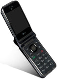 Black Vegan Leather Case with Belt Clip for LG Classic Flip Phone (L125DL)