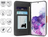 Durable Wallet Case Credit Card Slot Cover Wrist Strap for Galaxy Note 20 Ultra