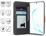 Durable Wallet Case Credit Card Slot Cover with Strap for Samsung Galaxy Note 10
