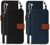 Durable Wallet Case Credit Card Slot Cover with Strap for Samsung Galaxy Note 10