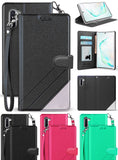 Infolio Wallet Case Credit Card ID Slot + Wrist Strap for Samsung Galaxy Note 10