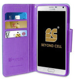 MINT PURPLE INFOLIO WALLET CREDIT CARD CASH CASE COVER FOR SAMSUNG GALAXY NOTE 4