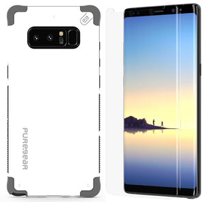PureGear Arctic White Dualtek Case + Tech21 Screen Protector for Galaxy Note 8