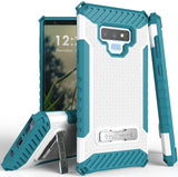 Tri-Shield Rugged Case Cover Metal Stand + Wrist Strap for Samsung Galaxy Note 9