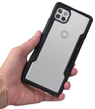 Clear Acrylic Hybrid Case Cover Secure Grip Trim for Motorola One 5G ACE, XT2113