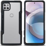Clear Acrylic Hybrid Case Cover Secure Grip Trim for Motorola One 5G ACE, XT2113