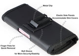 Black Vegan Leather Case Pouch Metal Belt Clip for Samsung Galaxy Z Fold 5 4 3