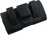 Black Leather Case Pouch Belt Loop Clip for Orbic Journey V, eTalk, Go Flip V