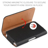 Black Leather Case Pouch Belt Loop Clip for Alcatel Go Flip 3, Smartflip, MyFlip