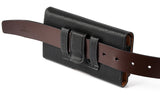 Black Leather Case Pouch Belt Loop Clip for Cricket Debut Flip, Cingular Flip 4
