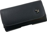 Black Leather Case Pouch Belt Loop Clip for Alcatel Go Flip 3, Smartflip, MyFlip