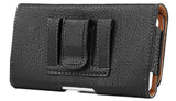 Black Leather Case Pouch Belt Loop Clip for LG Classic Flip Phone L125DL, Schok