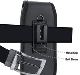 Black Leather Case Pouch Belt Harness Metal Clip for Zebra TC21 TC22 TC26 TC27