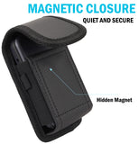 Black Leather Case Pouch Belt Loop Clip for Alcatel Go Flip 4 TCL Flip Pro Phone
