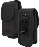 Black Canvas Case Pouch Belt Loop Clip for CAT S22 Flip, Sonim XP3 Plus XP3900