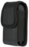 Black Vegan Leather Case Pouch Belt Loop Clip for Sonim XP3 (XP3800) Flip Phone