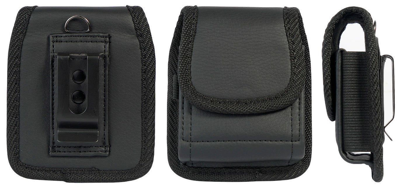 *Sale* Canvas Fabric Belt Pouch with Carabiner Clip for Samsung Galaxy Z  Flip 5 / 4 / 3 - Black