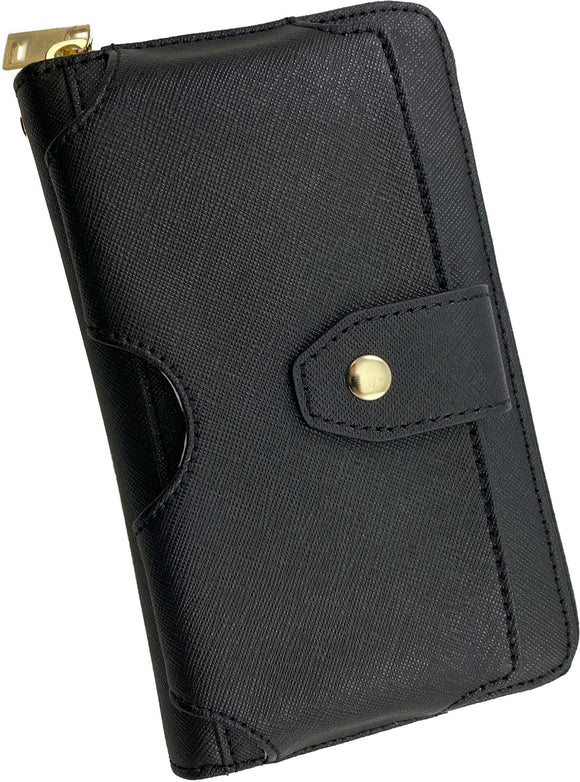 Universal Black Clutch Bag Wallet Case with Lanyard Strap for iPhone 11 XR Xs