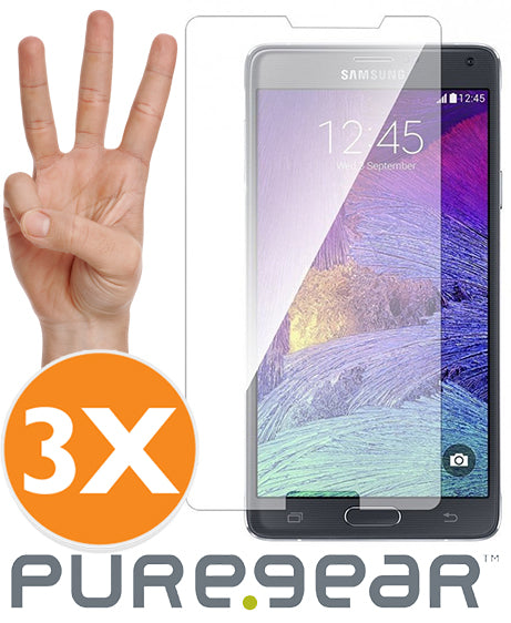 3-PACK PUREGEAR TEMPERED GLASS 9H SCREEN PROTECTOR FOR SAMSUNG GALAXY NOTE 4