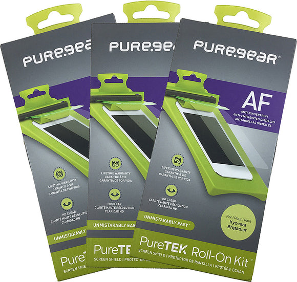 3x PureGear PureTek Roll-On Screen Protector Kit for Kyocera Brigadier E6782
