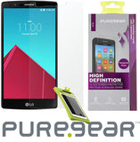 3x PureGear PureTek Tempered Glass Screen Protector with Install Tray for LG G4