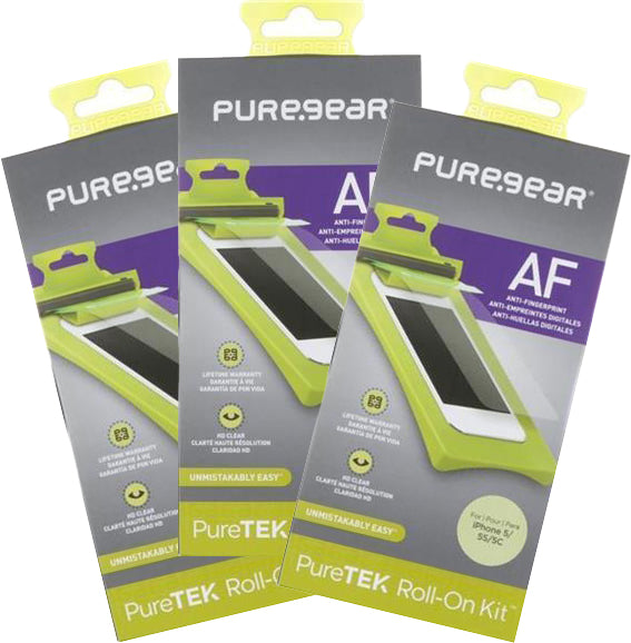 3x PureGear Screen Protector for iPhone 5 5s 5c SE (2016) (Anti-Fingerprint)