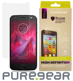Tech21 White Clear EVO Check Case + PureGear Tempered Glass for Moto Z2 Force