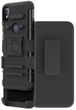 Black Rugged Case Cover Stand and Belt Clip Holster for T-Mobile Revvl 4