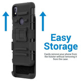 Black Rugged Case Cover Stand and Belt Clip Holster for T-Mobile Revvl 4