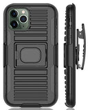 Black Rugged Grip Case with Ring Stand + Belt Clip for Apple iPhone 11 Pro