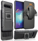 Black Grip Case Cover Stand Belt Clip Holster for Samsung Galaxy S10 5G SM-G977