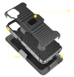 Black Rugged Grip Case with Ring Stand and Belt Clip for Samsung Galaxy A12 5G