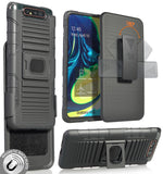 Black Rugged Grip Case with Stand + Belt Clip Holster for Samsung Galaxy A80
