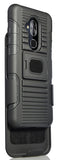 Black Magnet Grip Case Cover Stand Belt Clip Holster for Alcatel 7, REVVL 2 PLUS