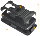 Black Rugged Case + Belt Clip + Magnet Car Mount for Motorola Moto E5 Plus/Supra