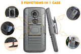 Black Magnet Grip Case + Belt Clip Holster Stand for Motorola Moto E5 Plus/Supra